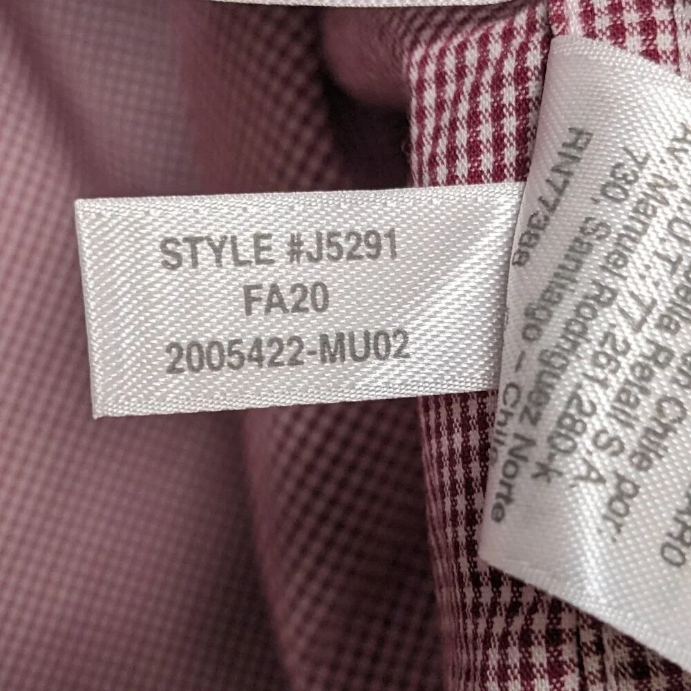 NWT J. Crew Men’s Shirt Red White Gingham Flex Washed Lightweight XL